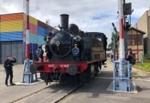 Η Cité du train στην Mulhouse χρησιμοποιεί μια ατμομηχανή του 1912,για την 50ή επέτειό της