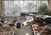 Βαλένθια σήμερα μετά τις καταστροφικές πλημμύρες.Μεγάλες ζημιές στο σιδηροδρομικό δίκτυο.